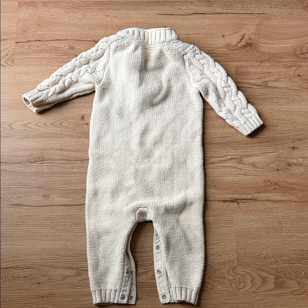Gap 12-18mos Cozy Cream Cable Knit Kids One Piece - Picture 2 of 3
